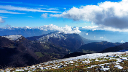 panorama from Monte Baldo with clouds