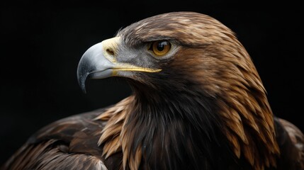 Obraz premium Majestic Golden Eagle with Striking Features and Intense Gaze