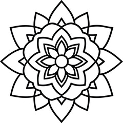 A striking black and white vector illustration of a lotus flower and leaf with an intricate floral pattern design for a tattoo or decoration