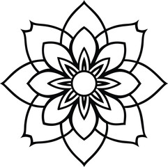 Elegant lotus flower with leaf vector illustration on white background for floral design