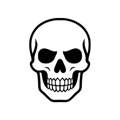 Fototapeta premium Simple Skull Line Art Icon
