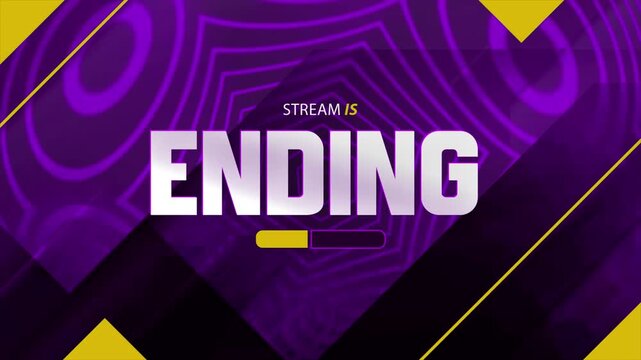 Stream ending overlay animation, seamless loop, with space for placing socials - 4K