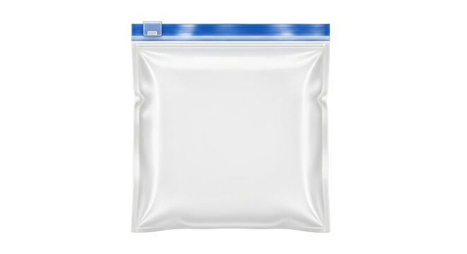 Isolated clear plastic zip lock bag for food or medicine, generic resealable pouch