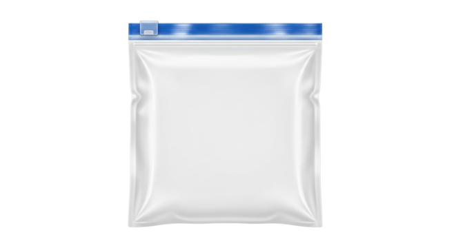 Isolated clear plastic zip lock bag for food or medicine, generic resealable pouch