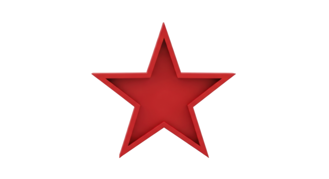 Isolated Red Star Decoration for Celebrations and Recognition Events. Symbol Object