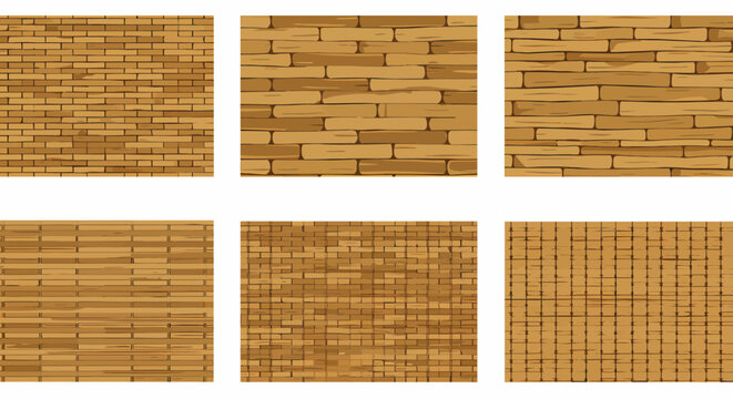 Six horizontal panels showing different brown wooden and brick texture patterns