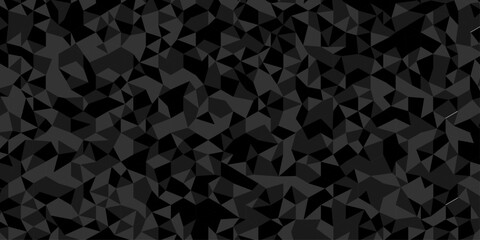 Fototapeta premium Abstract low polygon cubic black gray black vector poly triangle texture geometric pattern composed of triangular. geometric wall tile and metal cube background triangle wallpaper design. 