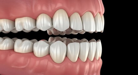 Obraz premium Human jaw with teeth and gums for dental care illustration