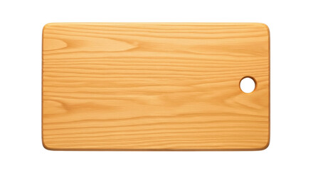 Isolated wooden cutting board, new and clean, for food preparation in the kitchen space