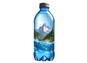 Water bottle PNG, transparent realisti