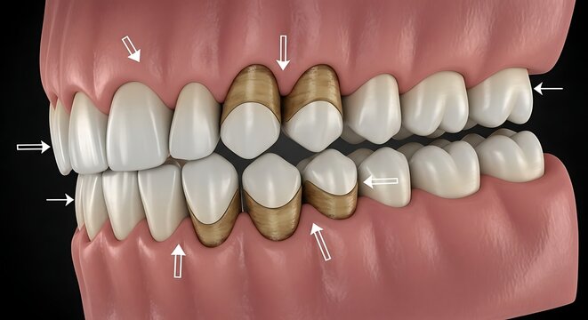 Periodontal problems like periodontitis and gingivitis causing inflammation and recession of gums