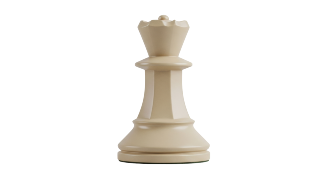 Isolated chess queen piece with intricate design, for board game or strategy illustration