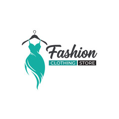 Elegant Fashion Clothing Store Logo with Stylized Dress