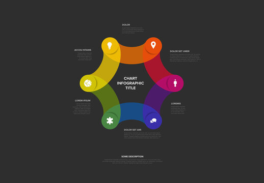 Modern Hexagon Infographic Chart with Colorful Loop Design