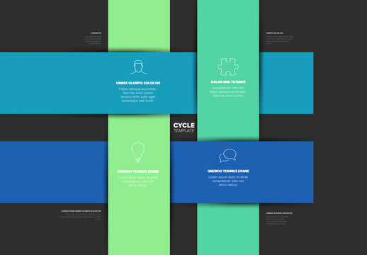 Modern Cycle Infographic Template in Material Design Style