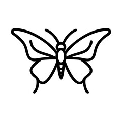 Vector art of a minimalist line art illustration showcases a butterfly with symmetrical wings, capturing the essence of natures beauty and delicate transformation