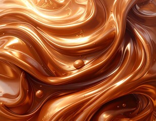 Abstract swirls of golden liquid