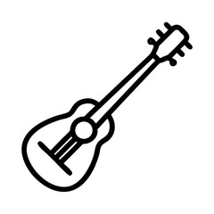 Vector art of a captivating line art illustration of a guitar, , showcasing its elegant curves and intricate details in a minimalist and stylish design