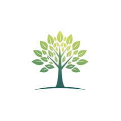 Minimalist Tree Icon with Gradient Colors