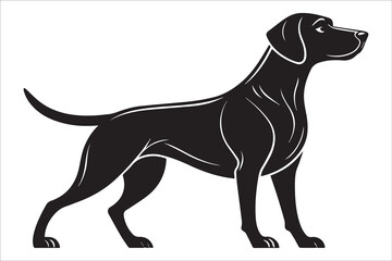 Pet Dog Silhouette Icon in Minimalist Vector Style