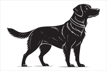 Simple Canine Silhouette in Black and White Design