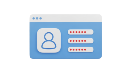 Isolated login screen on device, avatar, user profile, password fields, secure access
