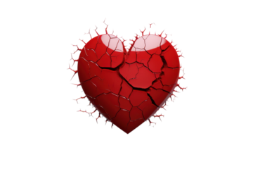Broken red heart with thorns art