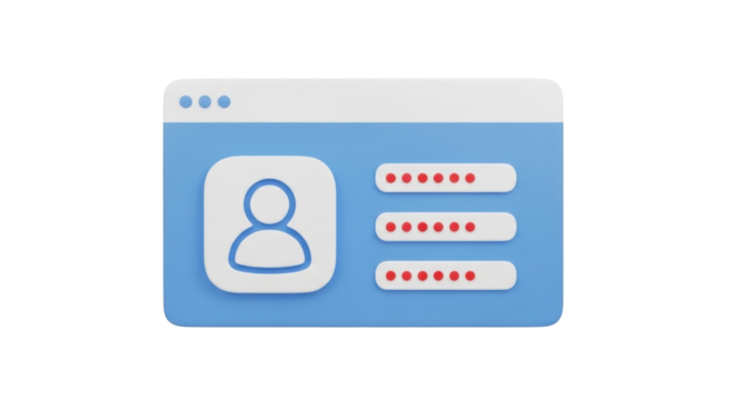 Isolated login screen on device, avatar, user profile, password fields, secure access