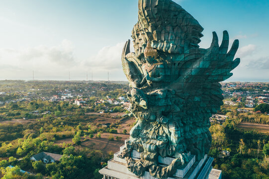 Bali famous Landmark and popular travel destination Hindu God Garuda Wisnu Kencana 122-meter tall statue GWK Bali, Indonesia