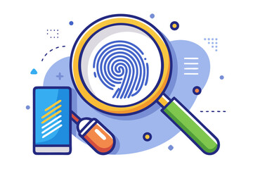 vector illustration of magnifying glass