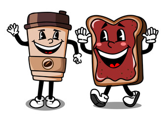 Illustration of two breakfast friends