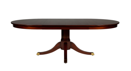 Isolated Oval Dining Table in Wood Grain, Extending to Seat More People at Dinner Party
