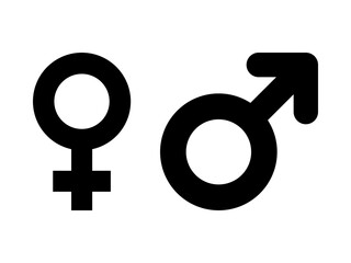 Gender Icon Set, Male and Female Symbol Vector Illustration Isolated on White Background