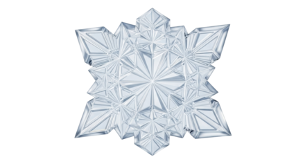 Isolated crystal snowflake, cold symbol for winter holidays and New Year celebration season