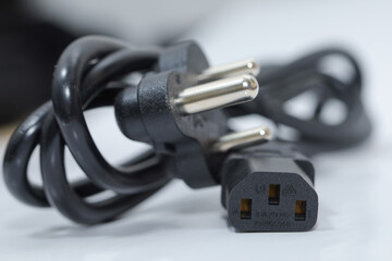 Black colour Power Cable close up photo