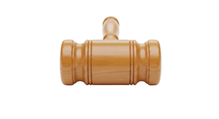 Isolated wooden gavel used by a judge, auctioneer, or chairperson to maintain order