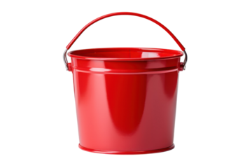 Shiny red metal bucket