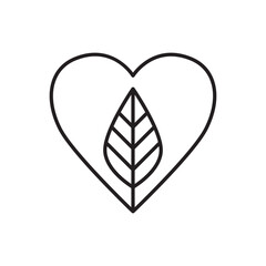 Eco Leaf Heart Symbol