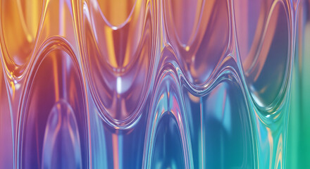 Abstract Colorful Liquid Flow Gradient Background with Smooth Wave Pattern