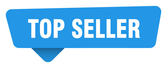 top seller sticker. top seller blue sign isolated on transpatent background
