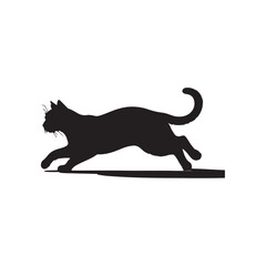 black cat run silhouette
