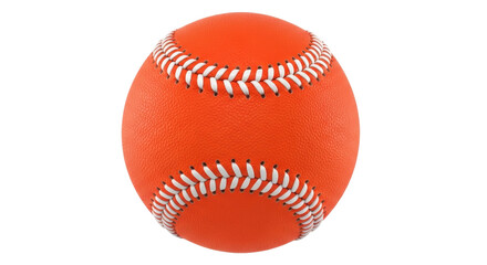 Isolated orange baseball with white stitches, new sporting equipment for professional athletes