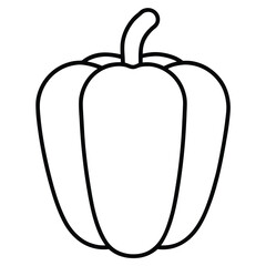 bell pepper green vector line art icon