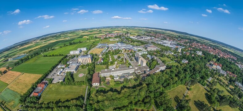 Ausblick auf das Kurgebiet von Bad Windsheim in Mittelfranken