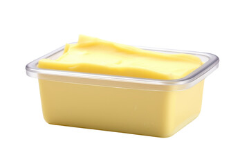 Fresh butter in a clear plastic container
