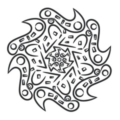 Tribal tatto circle engraving