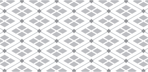 Seamless geometric diamond pattern background, minimalist gray rhombus abstract design