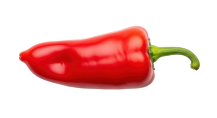 Isolated red bell pepper with green stem and smooth skin for gourmet recipes and culinary arts