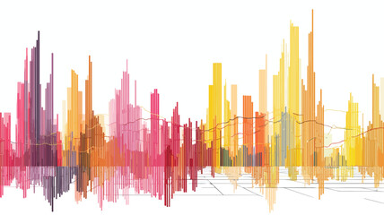 Vibrant Financial Data Visualization in Abstract Chart Graphs
