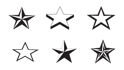 Obraz premium Five-point star symbol, Angled 3D silhouette vector in a striking new style